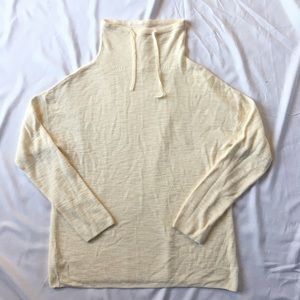 Lou & Grey Ivory Boxy Knit Mock Neck Sweater